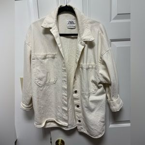 Zara cream casual jacket worn twice very over sized